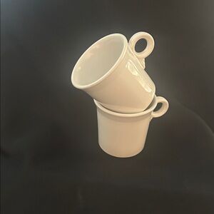 Fiestaware white Coffee Mug Pair keyhole Fiesta EUC Fiesta mugs White coffee mug